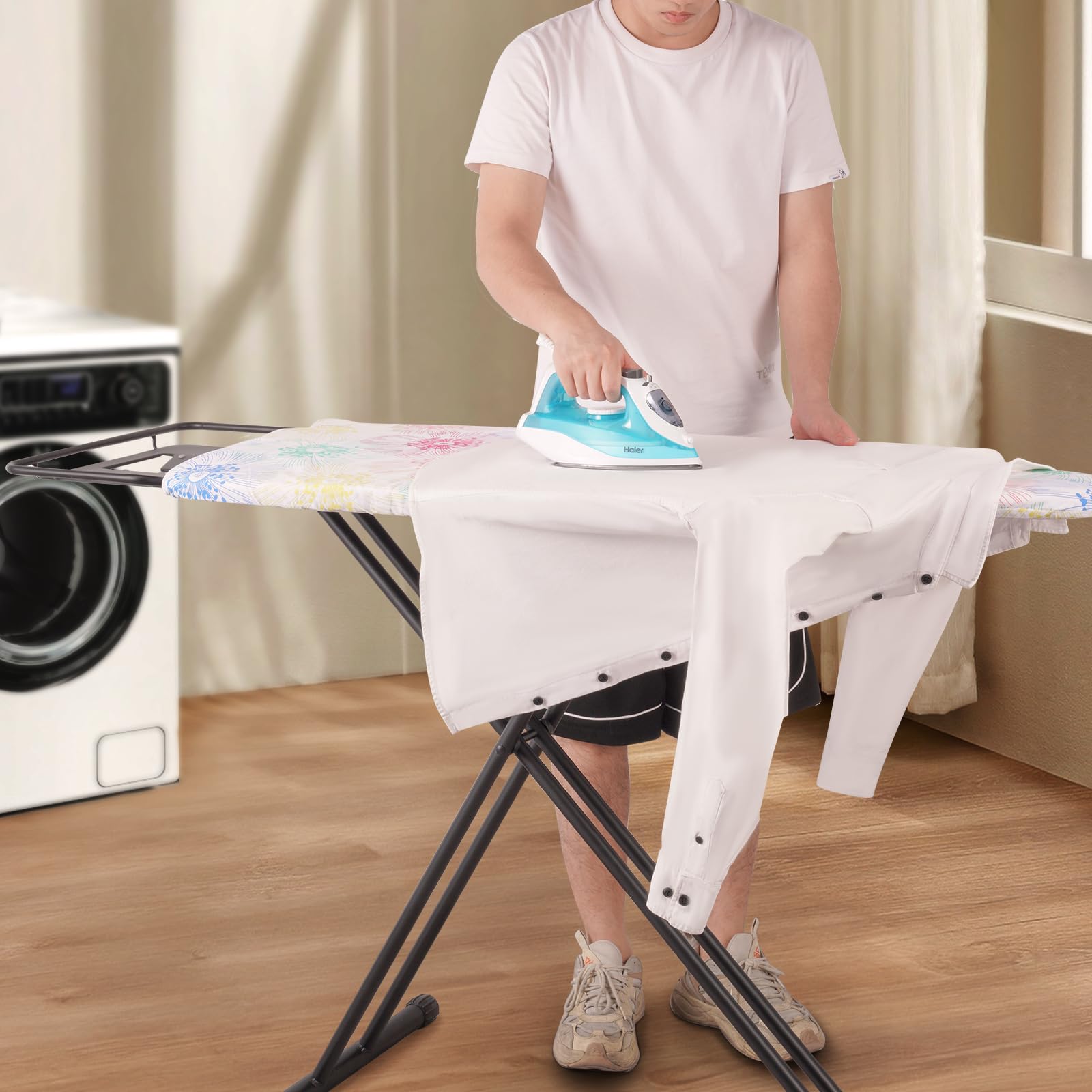 SLIETON Extra Large Ironing Board with Hang Rail and Iron Rest 64" L x 20" W x 38" H
