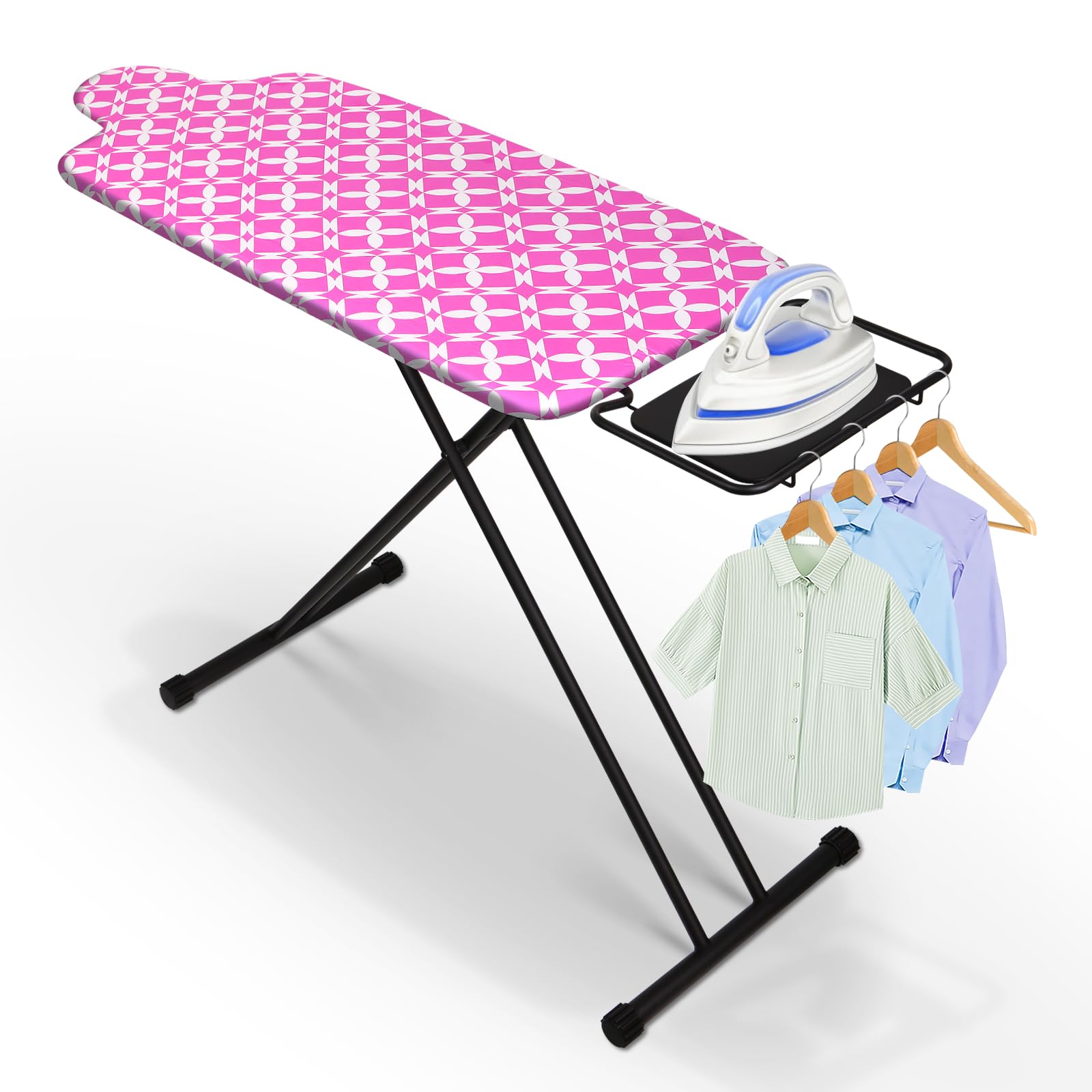 SLIETON Extra Large Ironing Board with Hang Rail and Iron Rest 64" L x 20" W x 38" H