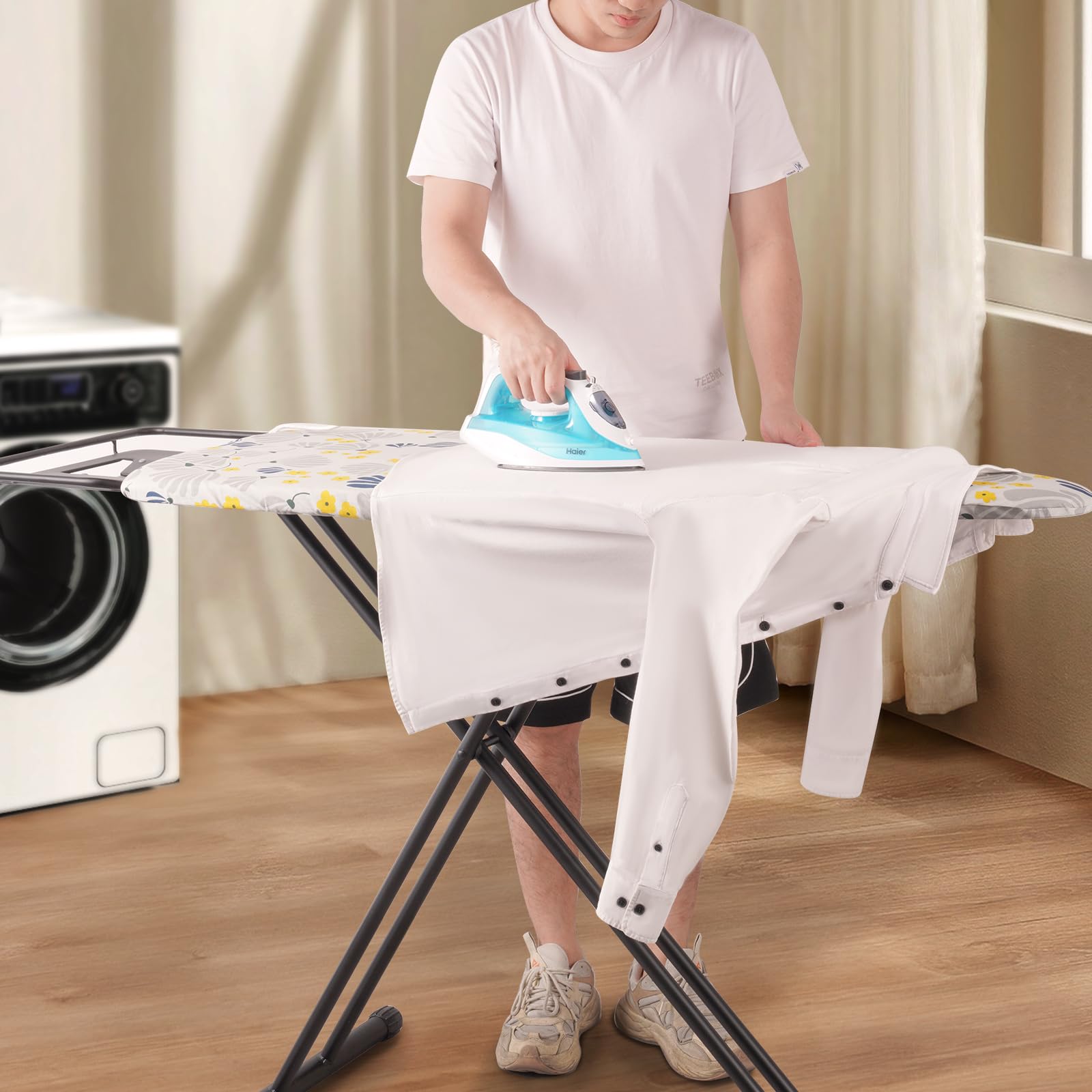 SLIETON Extra Large Ironing Board with Hang Rail and Iron Rest 64" L x 20" W x 38" H